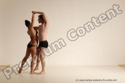 Underwear Woman - Man White Average Short Brown Dancing Dynamic poses Academic